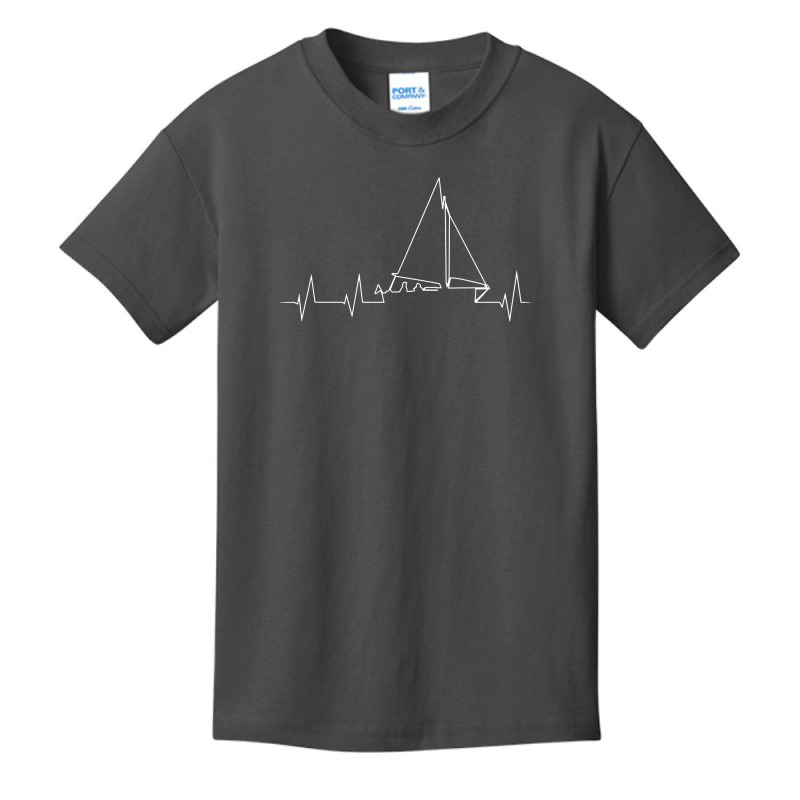 Funny Sailboat Heartbeat Cute Love To Sail Basic Youth T-shirt | Artistshot