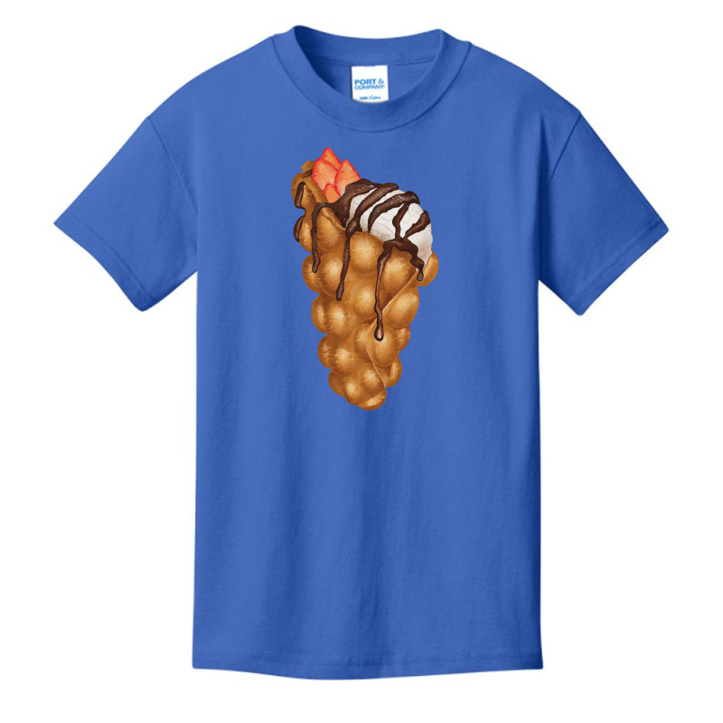 Bubble Waffle Ice Cream T  Shirt Egg Bubble Waffle Vanilla Ice Cream W Basic Youth T-shirt by salesmanhuh | Artistshot