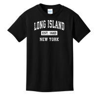 Long Island New York Ny Vintage Established Sports Design Pullover Hoo Basic Youth T-shirt | Artistshot