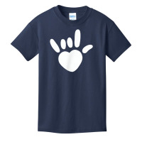 Asl Love Sign American Sign Language Deaf Awareness Heart T Shirt Basic Youth T-shirt | Artistshot