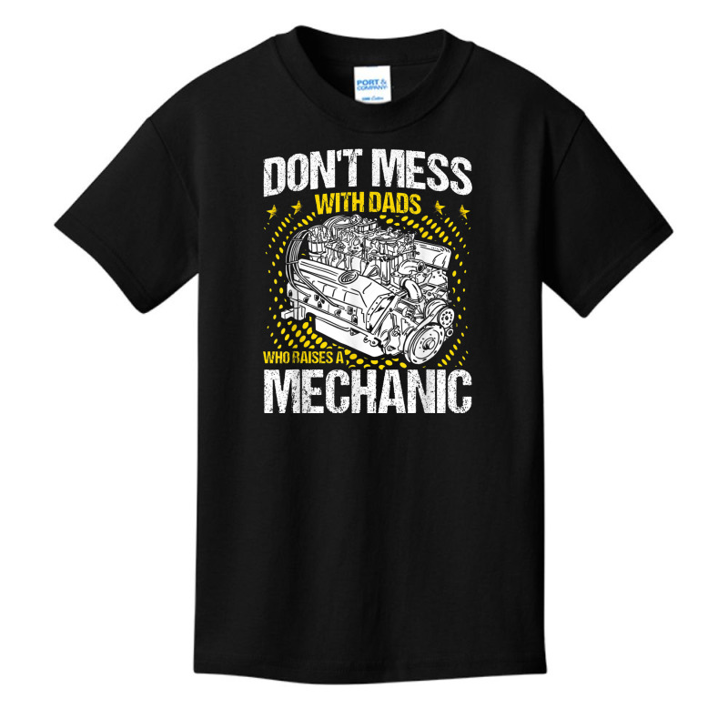 Mechanic Dads Who Raises A Mechanic Mechanic Dad Basic Youth T-shirt | Artistshot