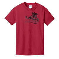 Nature Beauty Beach Mountain Palm Tree   Ocean Parasol Sea T Shirt Basic Youth T-shirt | Artistshot