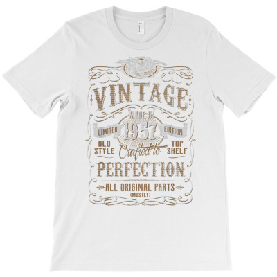 Vintage 1957 Birthday Idea T Shirt T-shirt Designed By Annamarie Mueller