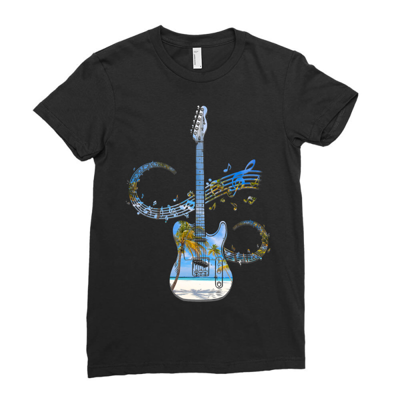 Guitar Rock N Roll Bass Instrument Vintage Metal 4 Ladies Fitted T-Shirt by JESSELEON | Artistshot