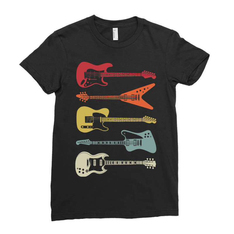 Guitar Rock N Roll Bass Instrument Vintage Metal 5 Ladies Fitted T-Shirt by DAVIDVASILCHUK | Artistshot