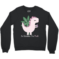 In October Im Pink Dinosaur Ribbon Breast Cancer A Crewneck Sweatshirt | Artistshot