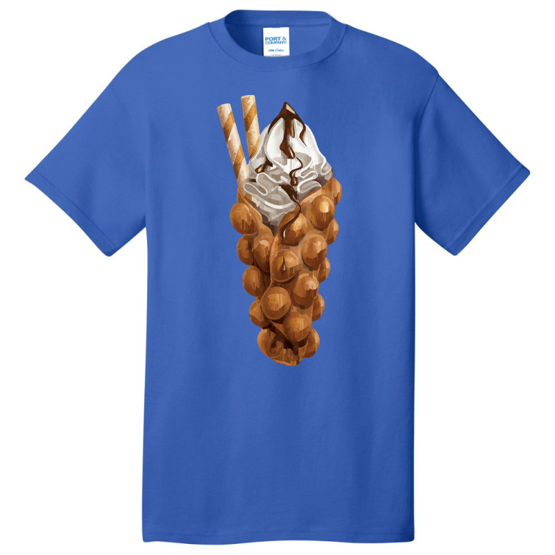 Bubble Waffle Ice Cream T  Shirt Egg Bubble Waffle Vanilla Ice Cream A Basic T-shirt by pintailracehorse | Artistshot