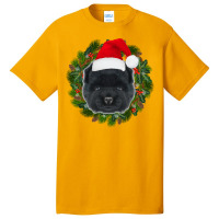 Chow Chow Dog In Santa Hat Merry Christmas Funny Dogs Xmas Sweatshirt Basic T-shirt | Artistshot