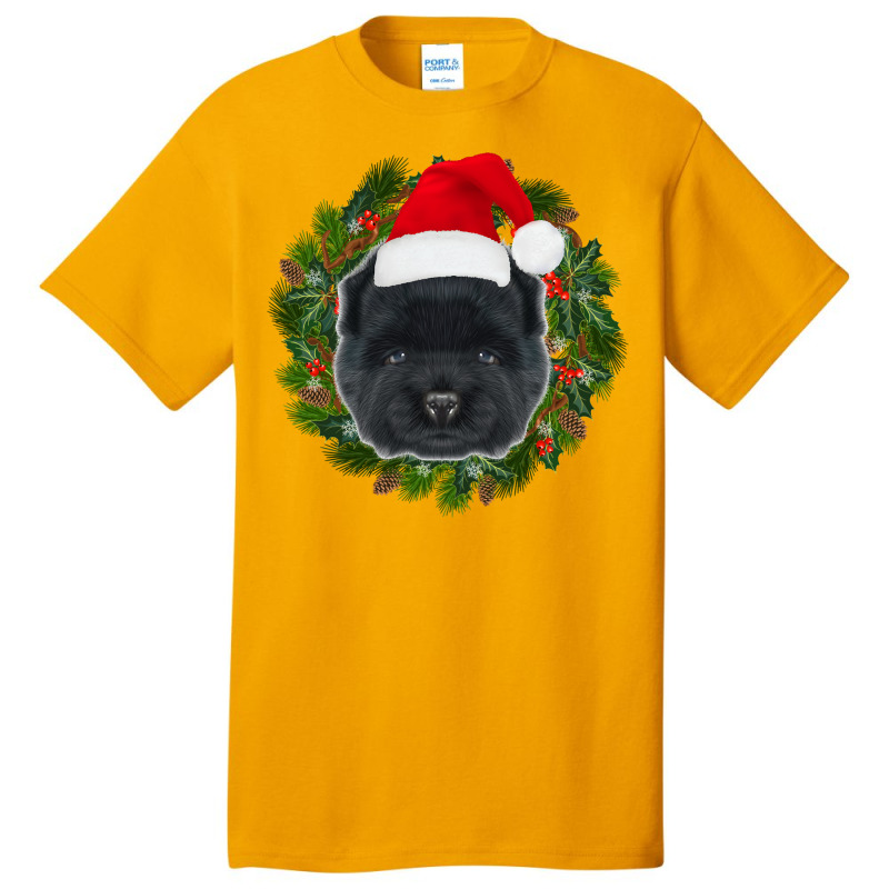 Chow Chow Dog In Santa Hat Merry Christmas Funny Dogs Xmas Sweatshirt Basic T-shirt | Artistshot