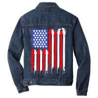 Guitar 4th Of July Fathers Day American Flag Guita Men Denim Jacket | Artistshot