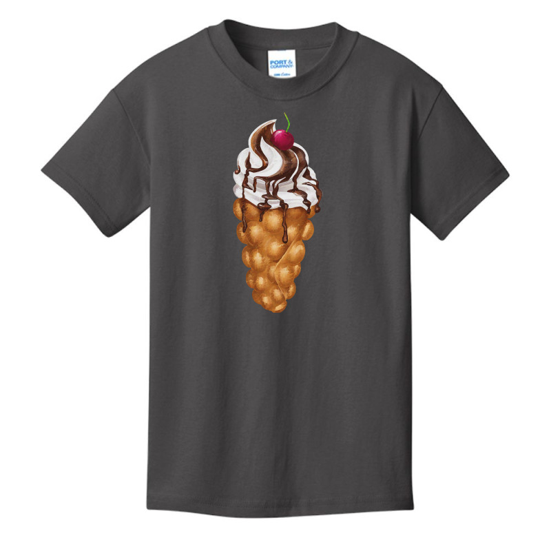 Bubble Waffle Ice Cream T  Shirt Egg Bubble Waffle Vanilla Ice Cream W Basic Youth T-shirt by pintailracehorse | Artistshot