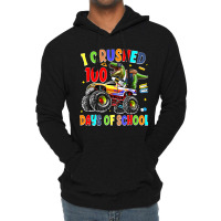 I Crushed 100 Days Of School Dinosaur Monster Truc Lightweight Hoodie | Artistshot