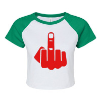 Middle Finger Raglan Crop Top | Artistshot