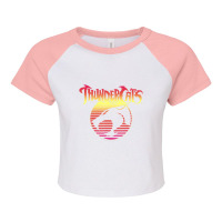 Thundercats Neon Gradient Raglan Crop Top | Artistshot