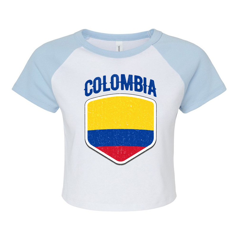 Colombia National Flag World Sport Stadium Fans Supporter Jersey Footb Raglan Crop Top by lyheranea | Artistshot