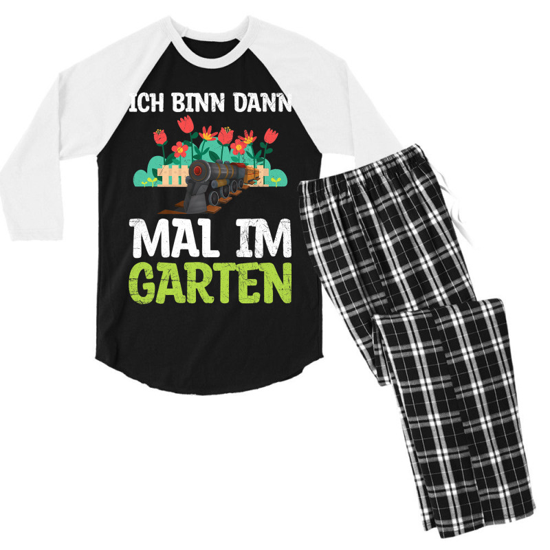 Ich Bin Dann Mal Im Garten Garden Train Model Rail Men's 3/4 Sleeve Pajama Set | Artistshot