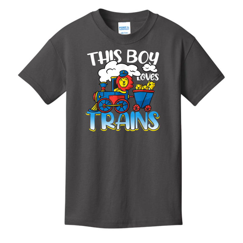 This Boy Loves Trains Train Wagon For Kids Boys T Shirt Basic Youth T-shirt by donatoherrigpwj | Artistshot