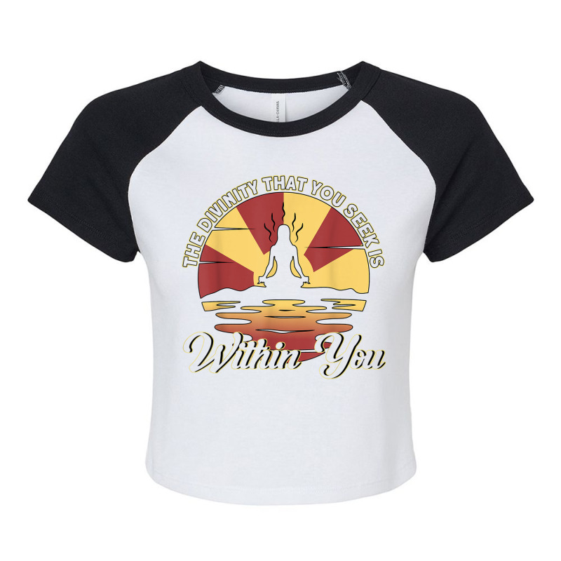 The Divinity Is Within You Reiki Healing Master Raglan Crop Top by Posh | Artistshot