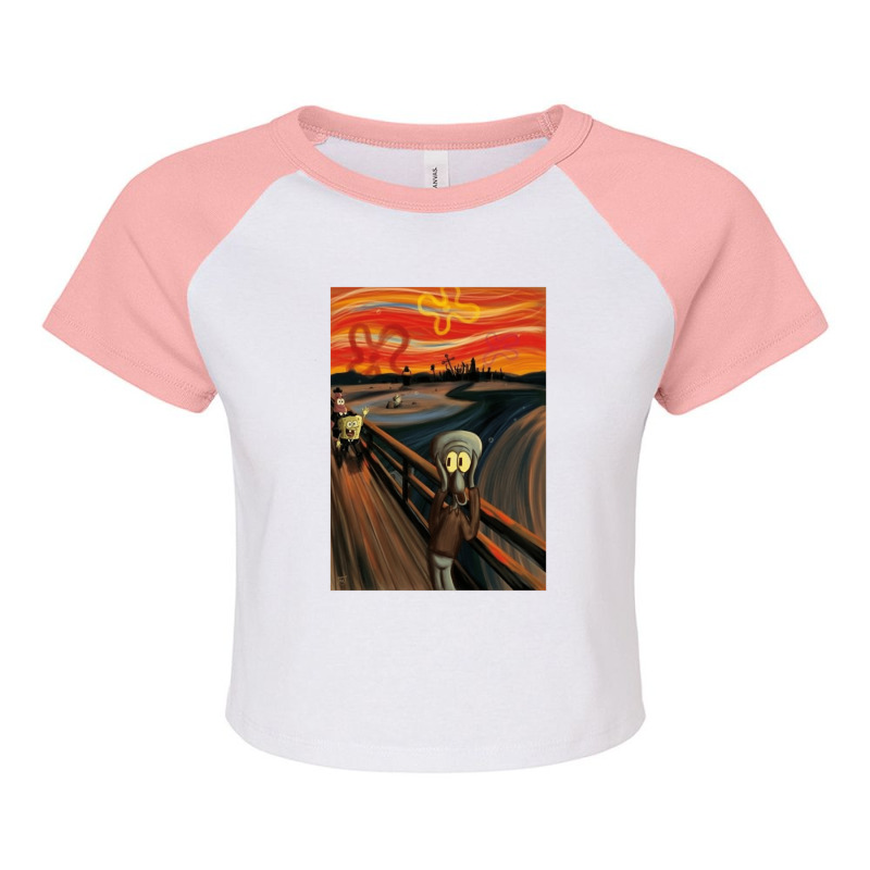 Music Retro The Scream By Edvard Munch Funny Graphic Gift Raglan Crop Top by BrendonPatton | Artistshot