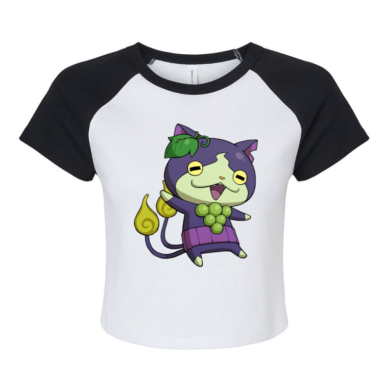 Grape Jibanyan Raglan Crop Top by cm-arts | Artistshot