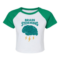 Brain Storming, Brain Storming Art, Brain Storming Vintage, Brain Stor Raglan Crop Top | Artistshot