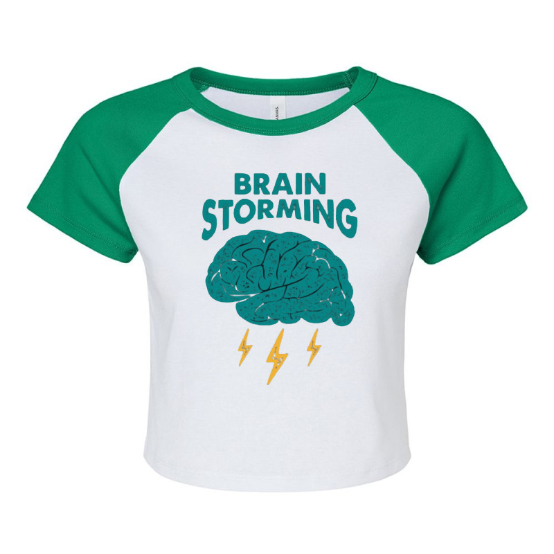 Brain Storming, Brain Storming Art, Brain Storming Vintage, Brain Stor Raglan Crop Top by cm-arts | Artistshot