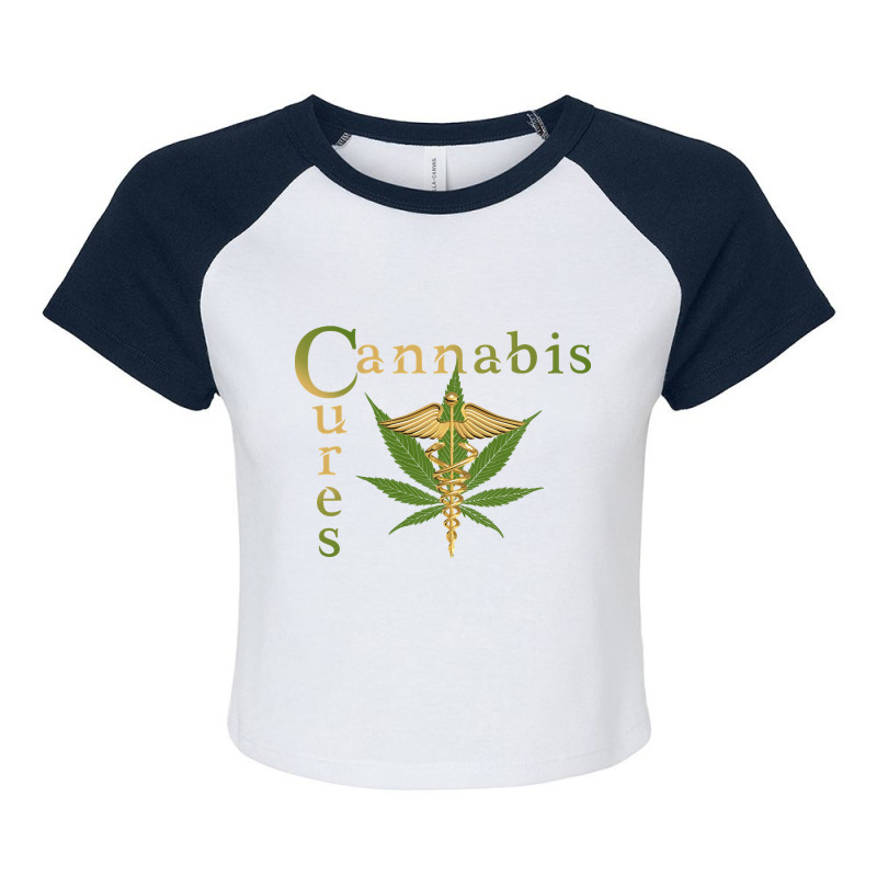 Cannabis Cures Medical, Cannabis Cures Medical Art, Cannabis Cures Med Raglan Crop Top by SHUTREI55 | Artistshot