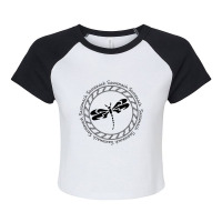 Sassenach Circle Black Raglan Crop Top | Artistshot