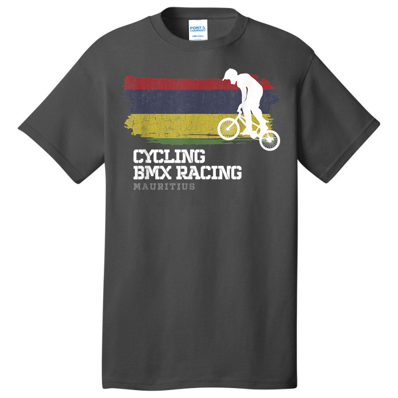 Bmx Bike Mauritius Flag Biking Cycling Racing Bmx T Shirt Basic T-shirt by muhrlycogant3h | Artistshot