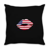 American Lip Throw Pillow | Artistshot