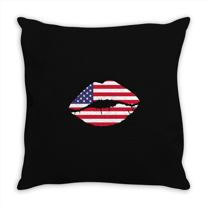 American Lip Throw Pillow | Artistshot