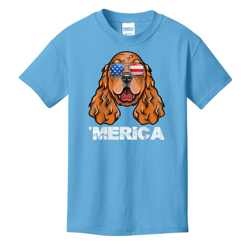 Cocker Spaniel Sunglasses American Usa Flag 4th Of July T Shirt Basic Youth T-shirt by maionexzweddel1i | Artistshot