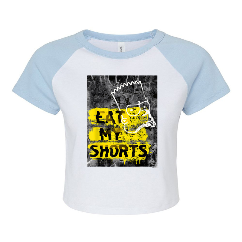 The Simpsons Bart Simpson Eat My Shorts Graffiti T Shirt Raglan Crop Top by cm-arts | Artistshot