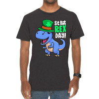 Happy St Pat Rex Day Dinosaur Irish Shamrock St Pa Vintage T-shirt | Artistshot