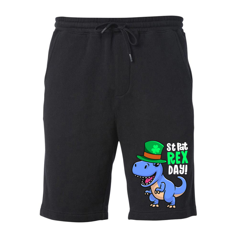 Happy St Pat Rex Day Dinosaur Irish Shamrock St Pa Fleece Short | Artistshot