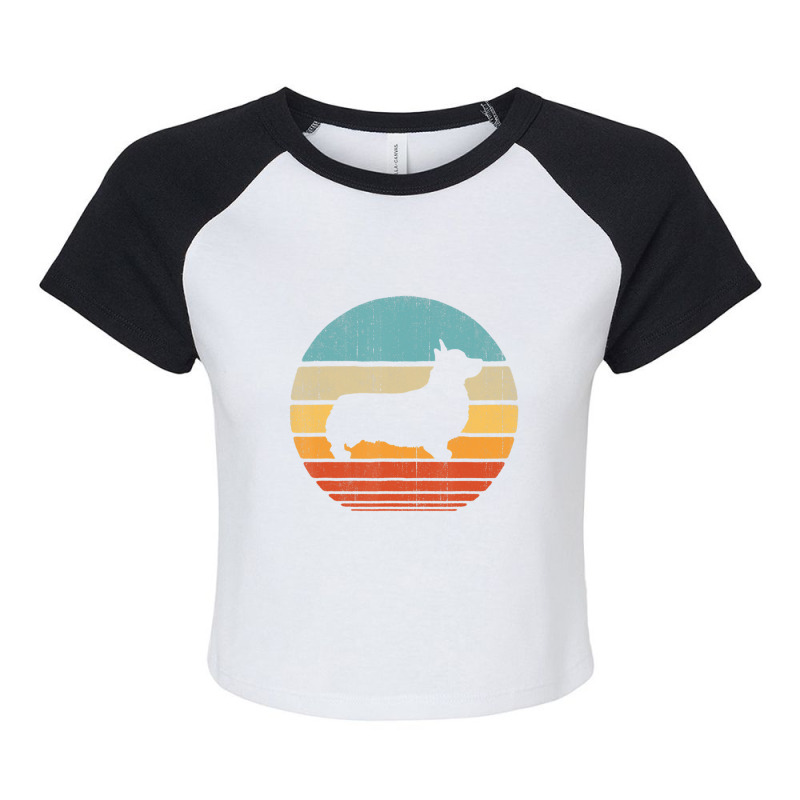 Corgi Retro Vintage 60s 70s Sunset Dog Lovers Men Women Raglan Crop Top by Konlasa6638 | Artistshot