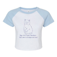 Boys, Girls, & Exotic Shorthairs Cat Breed Parent Raglan Crop Top | Artistshot