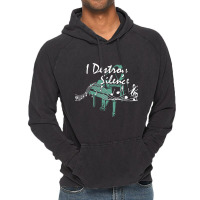 I Destroy Silence Piano Music Notes Musician Piani Vintage Hoodie | Artistshot