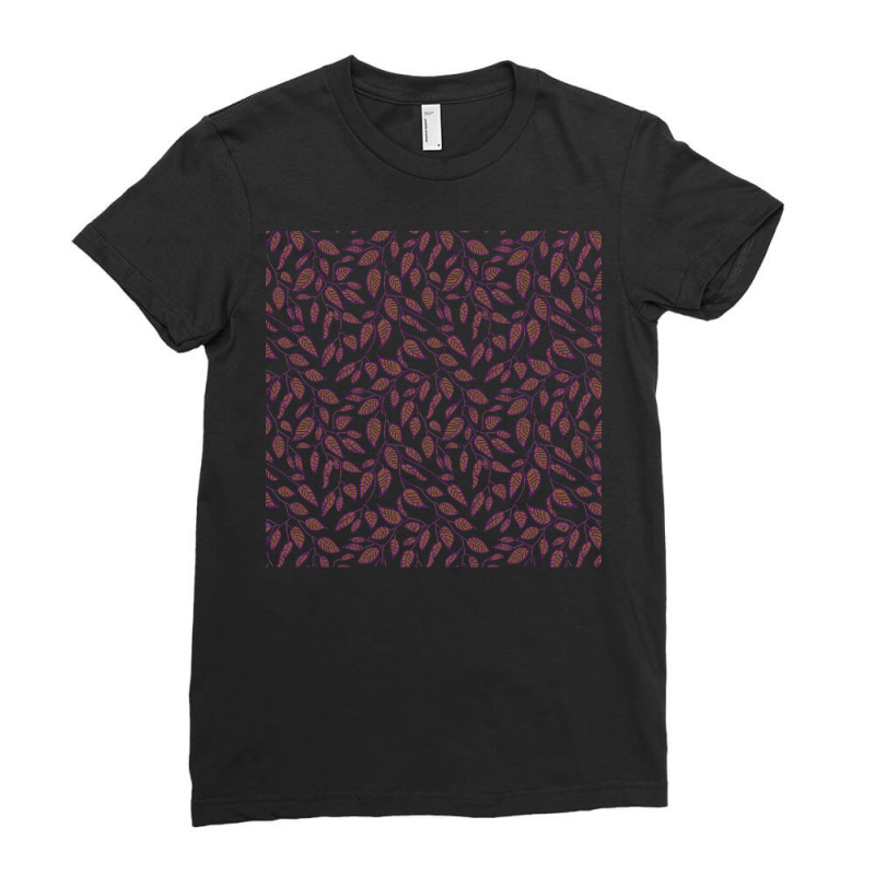 Nature Pattern T  Shirt Minimalist Leaf Line Art Illustration As A Sea Ladies Fitted T-Shirt by fayabernathy149 | Artistshot