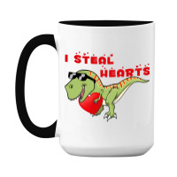 I Steal Hearts Dinosaur Dino T Rex Valentines Day  15 Oz Coffee Mug | Artistshot