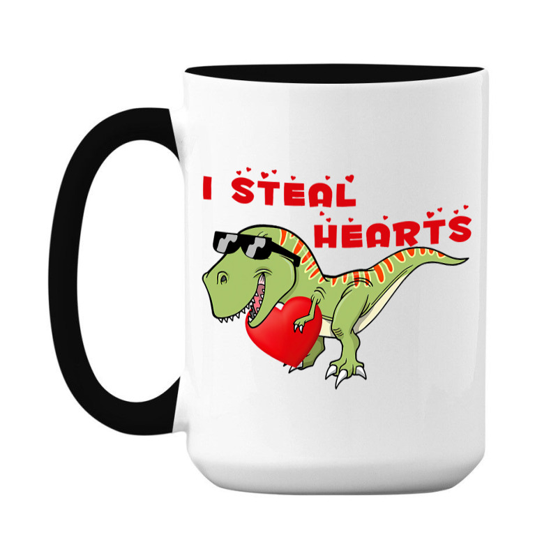 I Steal Hearts Dinosaur Dino T Rex Valentines Day  15 Oz Coffee Mug | Artistshot