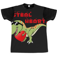 I Steal Hearts Dinosaur Dino T Rex Valentines Day  Graphic T-shirt | Artistshot