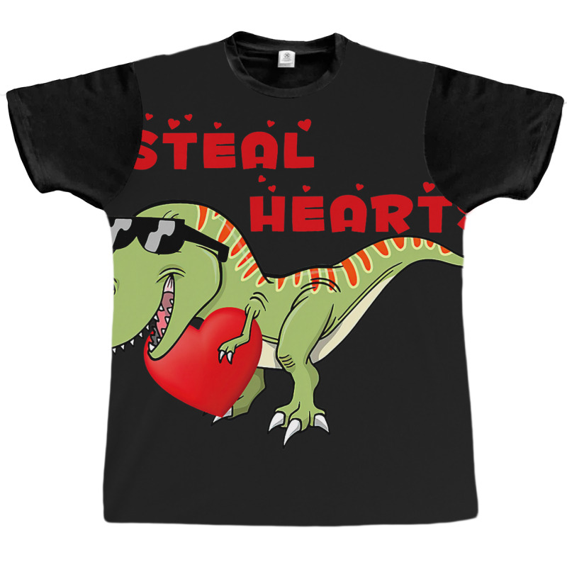 I Steal Hearts Dinosaur Dino T Rex Valentines Day  Graphic T-shirt | Artistshot