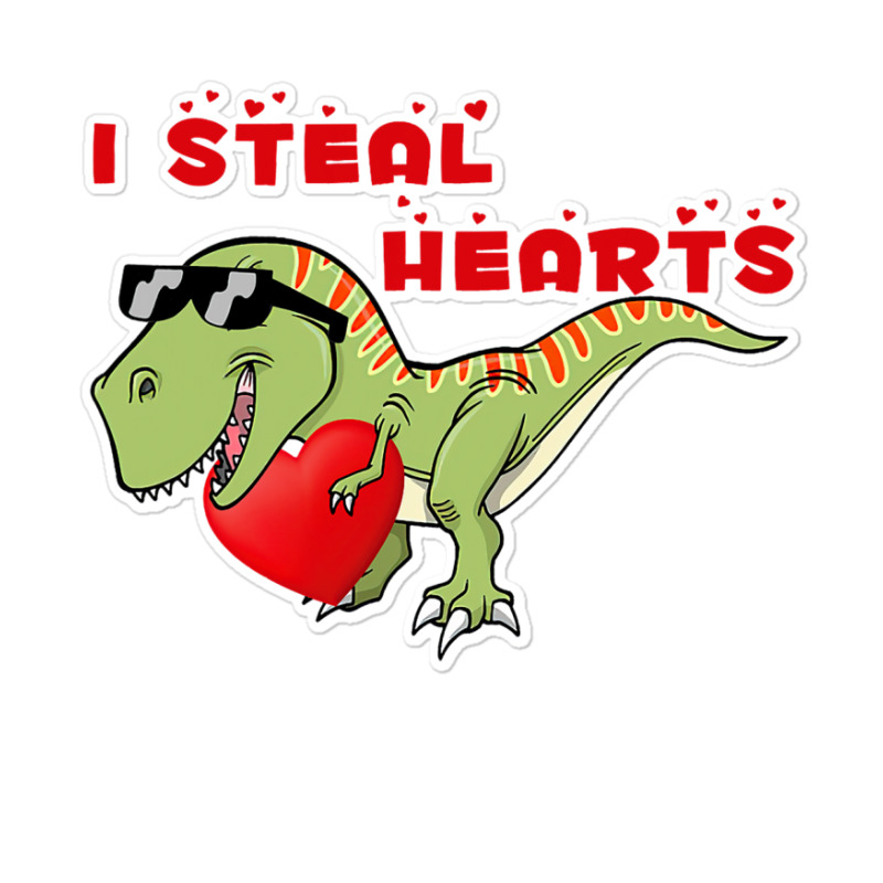 I Steal Hearts Dinosaur Dino T Rex Valentines Day  Sticker | Artistshot