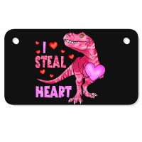 I Steal Hearts Dinosaur Lover Kids Boys Valentines Motorcycle License Plate | Artistshot