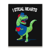 I Steal Hearts Dinosaur Lover Valentines Day Meme Metal Print Vertical | Artistshot