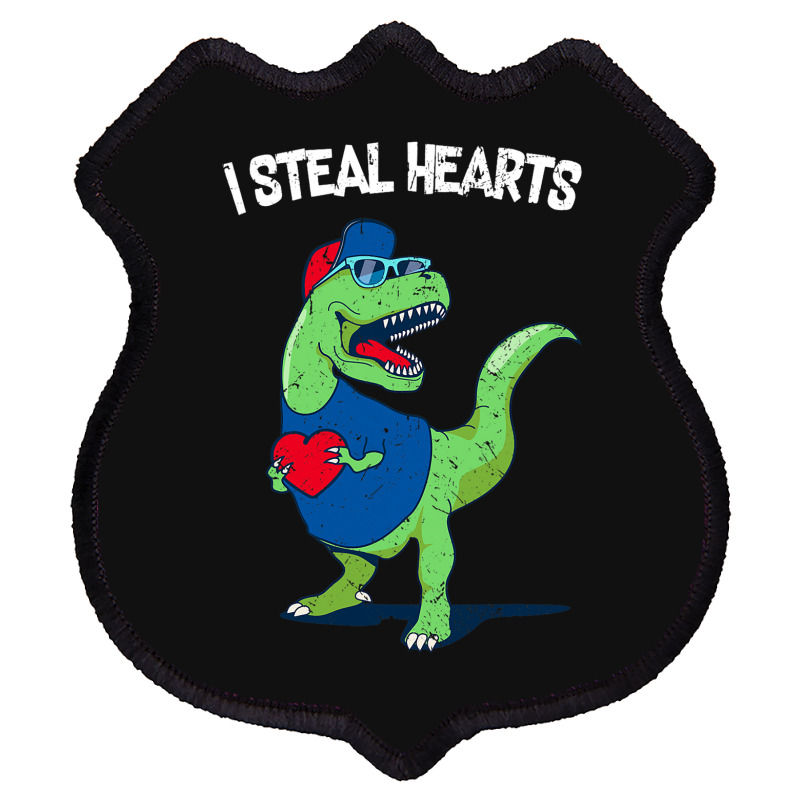 I Steal Hearts Dinosaur Lover Valentines Day Meme Shield Patch | Artistshot