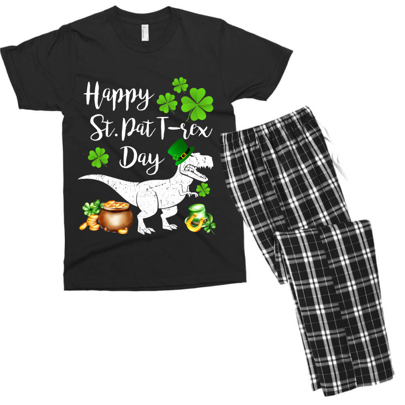 Happy St Pat T Rex Saint Patricks Day Dinosaur Boy Men's T-shirt Pajama Set | Artistshot