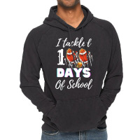 I Tackled 100 Day Of School Football Boy 100th Day Vintage Hoodie | Artistshot