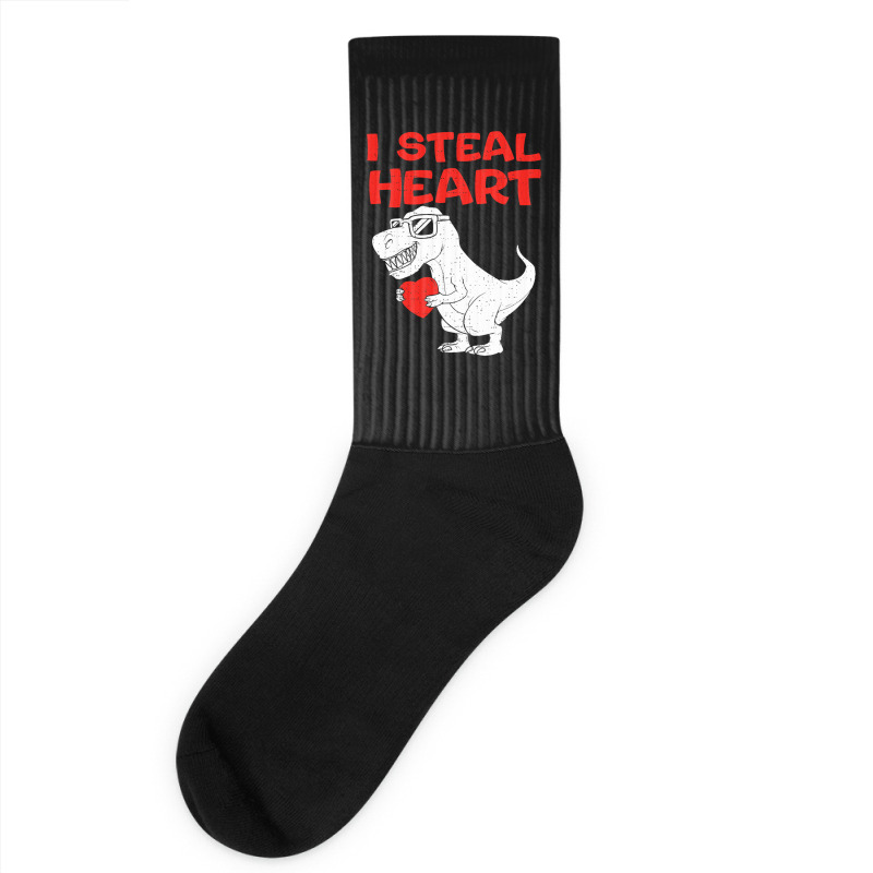 I Steal Hearts Shirt Dinosaur T Rex Valentines Day Socks | Artistshot